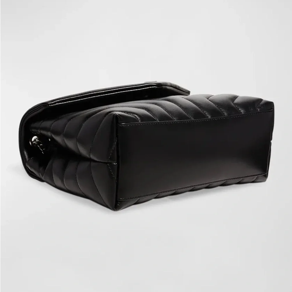 NWT YSL Loulou Small Matelasse Calfskin Flap Bag w/ Metal Straps - Picture 9 of 14